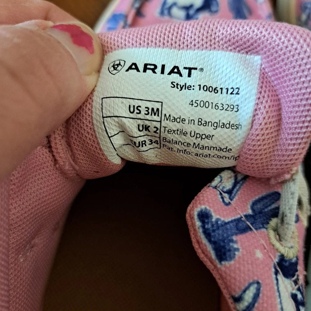 Ariat Hilo Kids Pink Western Cactus Print Slip On Loafers Shoes 10061122 Size 3M